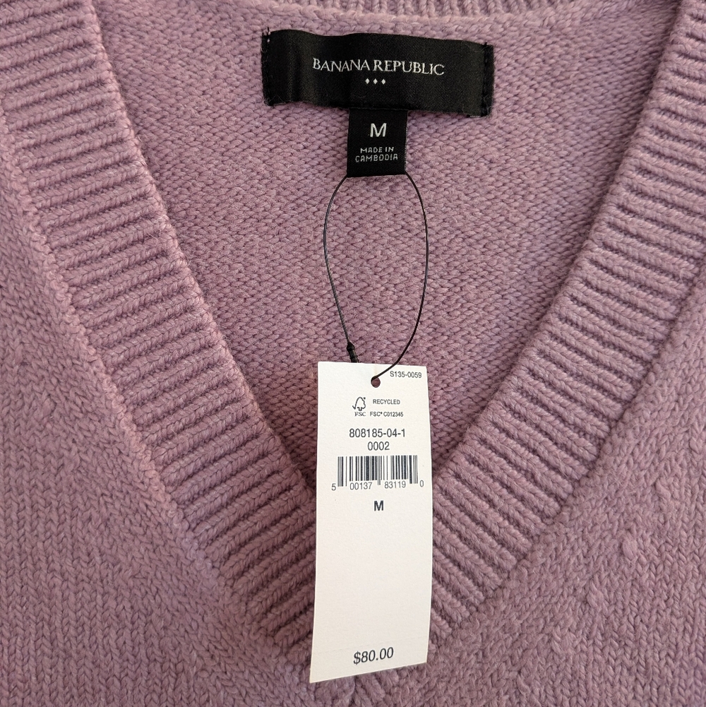 Banana Republic Mauve V-Neck Sweater - Picture 4 of 5